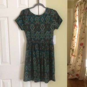 Alya dress green and blue